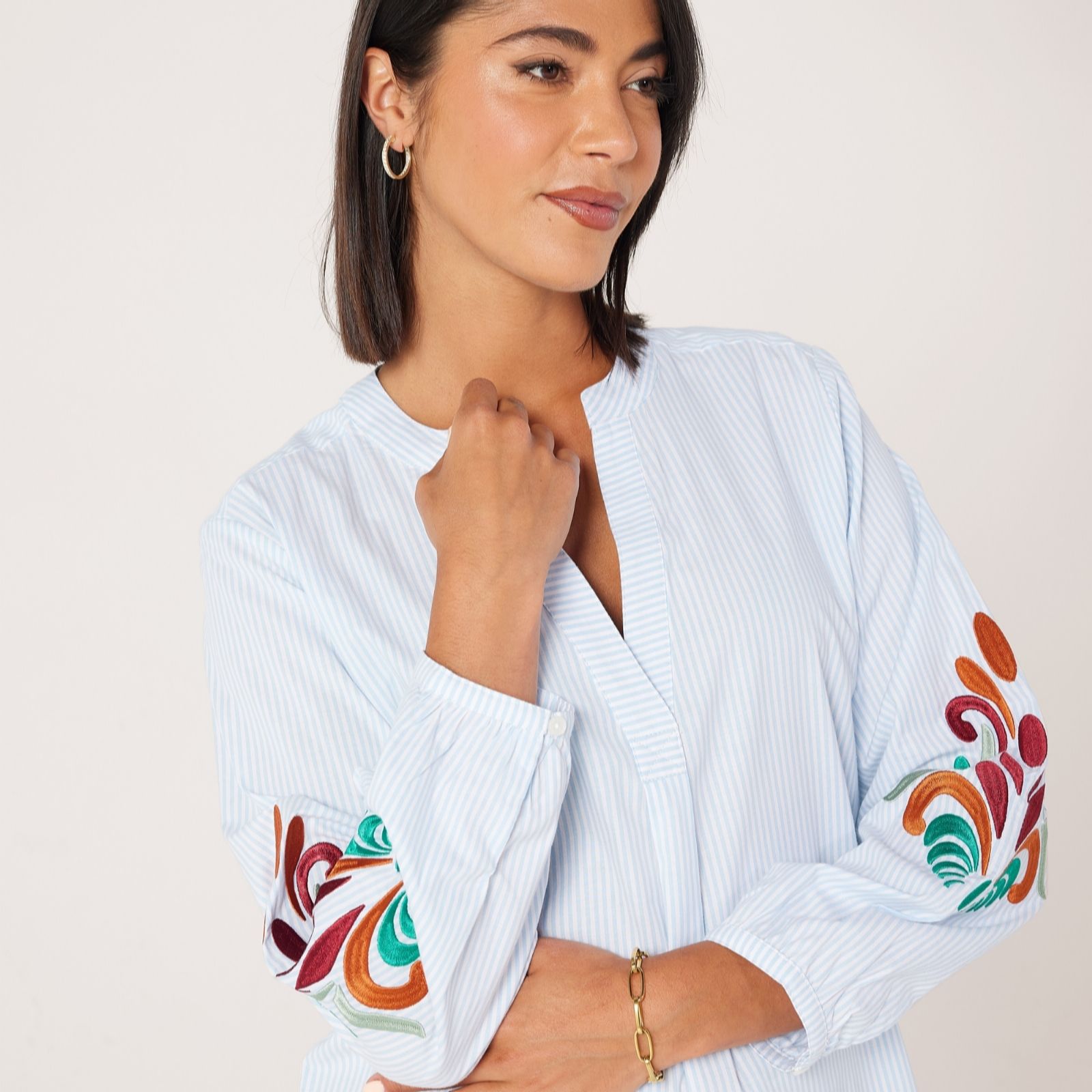 Ben De Lisi Embroidered Stripe Blouse