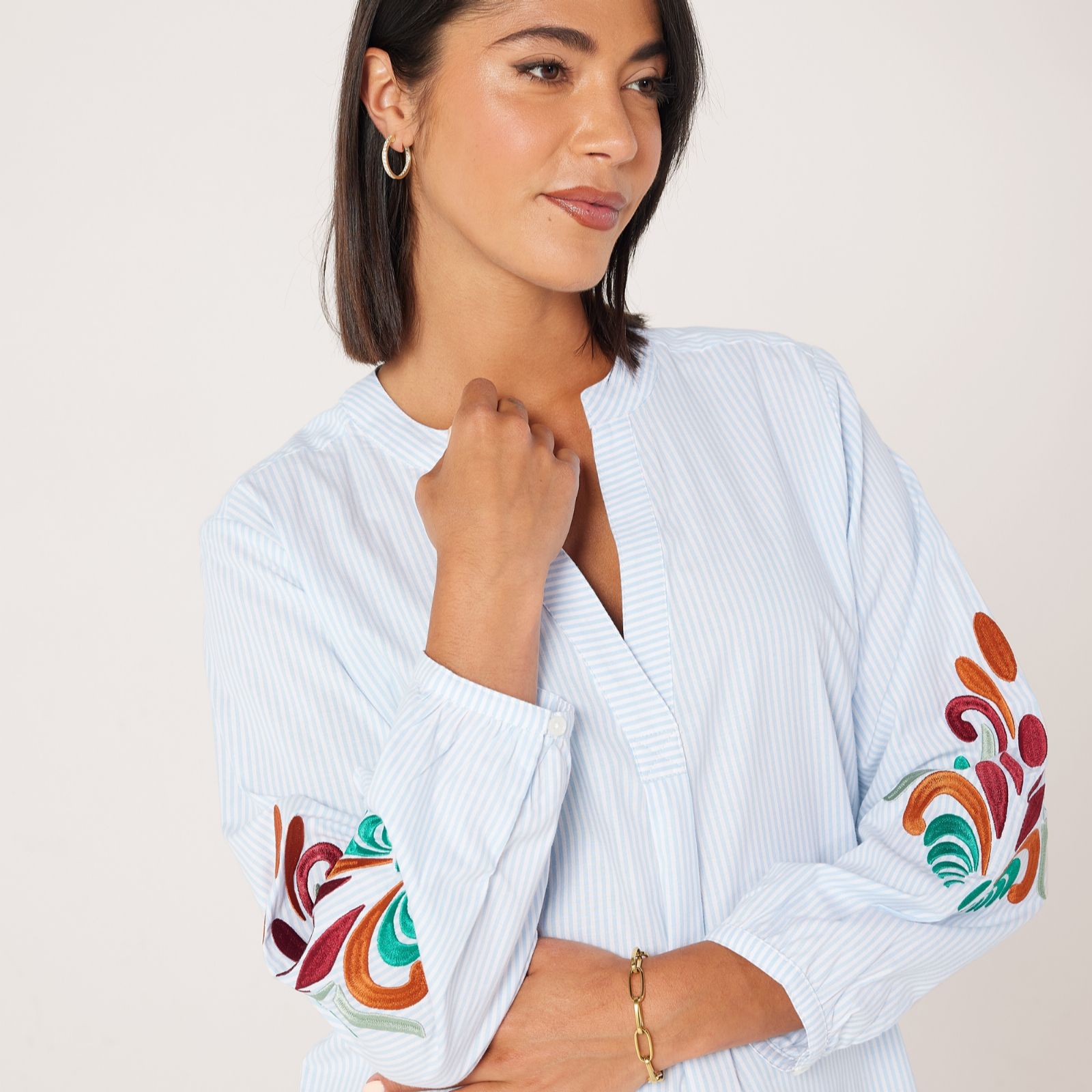 Ben De Lisi Embroidered Stripe Blouse