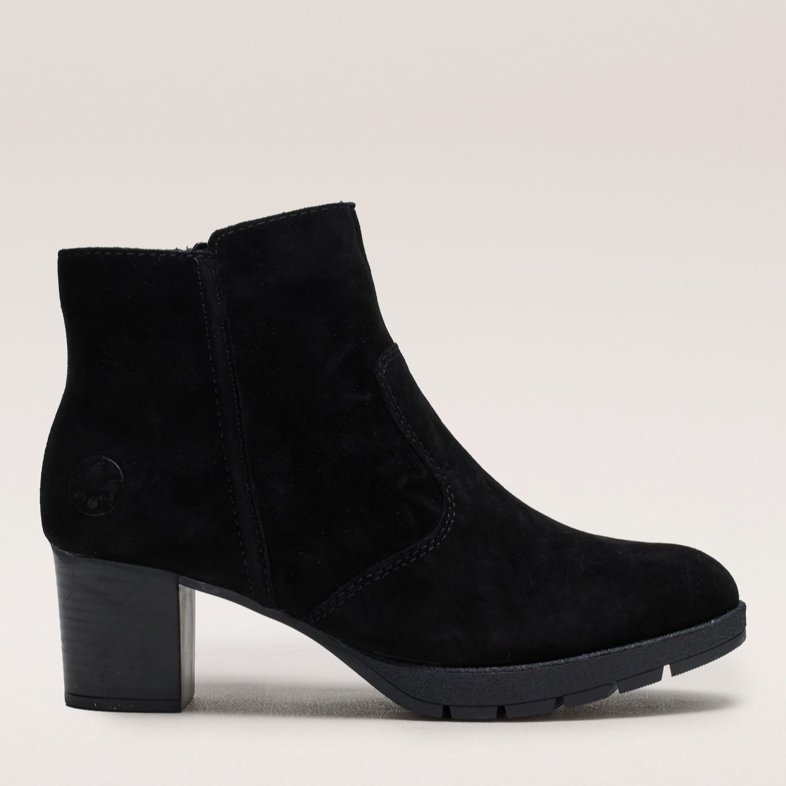 Outlet Rieker Suede Warm Lined Heeled Boots