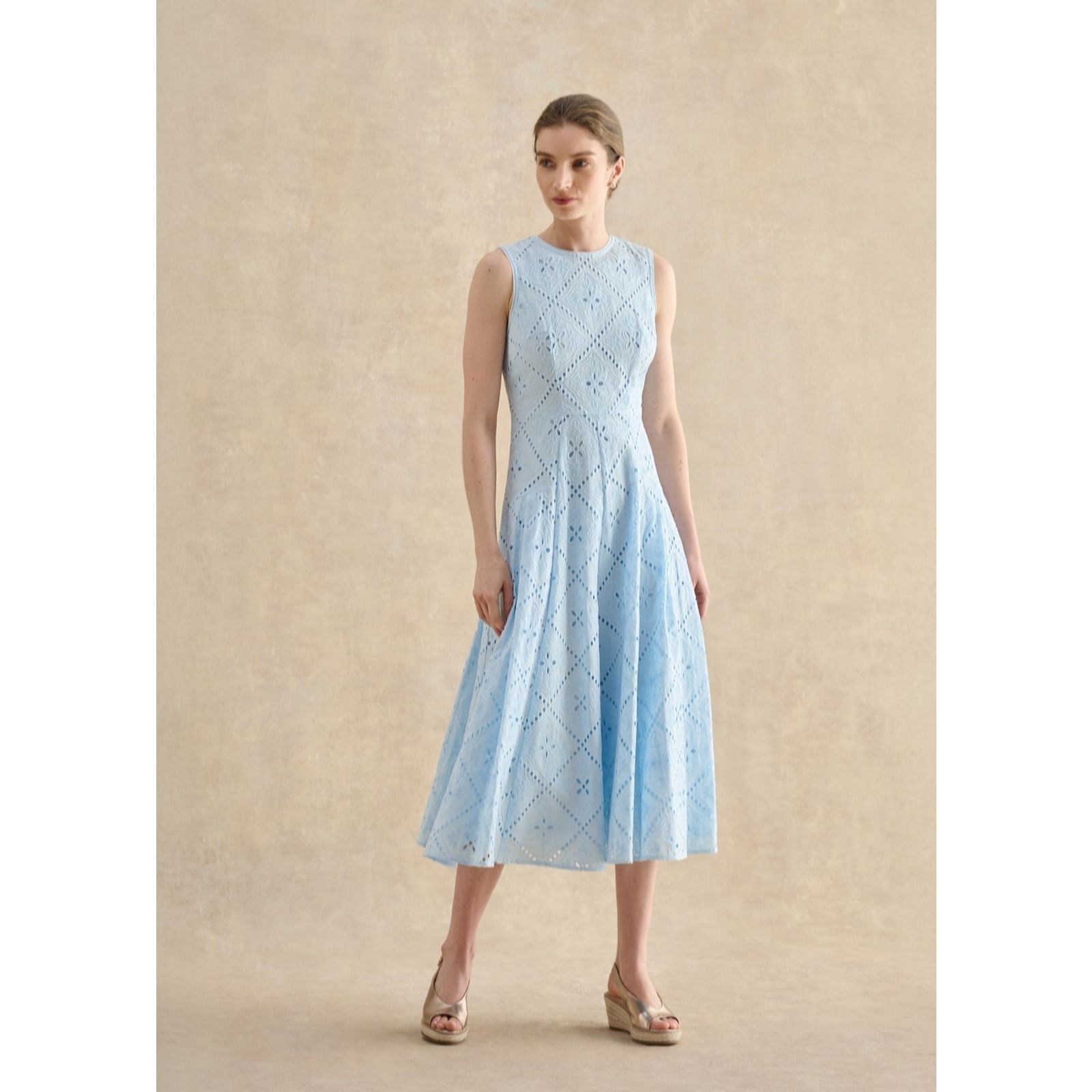 Hobbs London Lexia Cotton Broderie Dress Petite