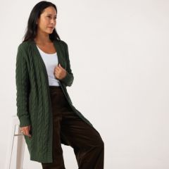 Denim & Co. Cotton Cable Longline Cardigan