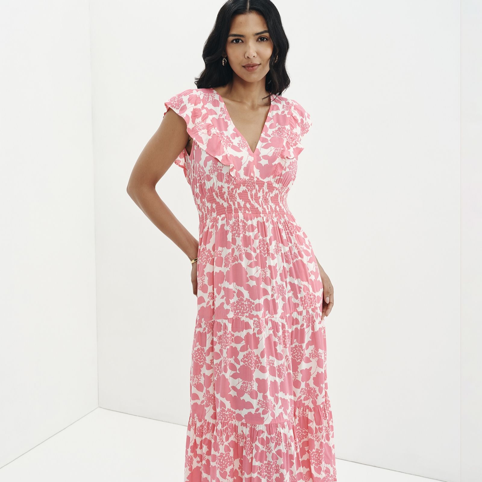 Finery London Mattie Printed Tiered Dress Standard