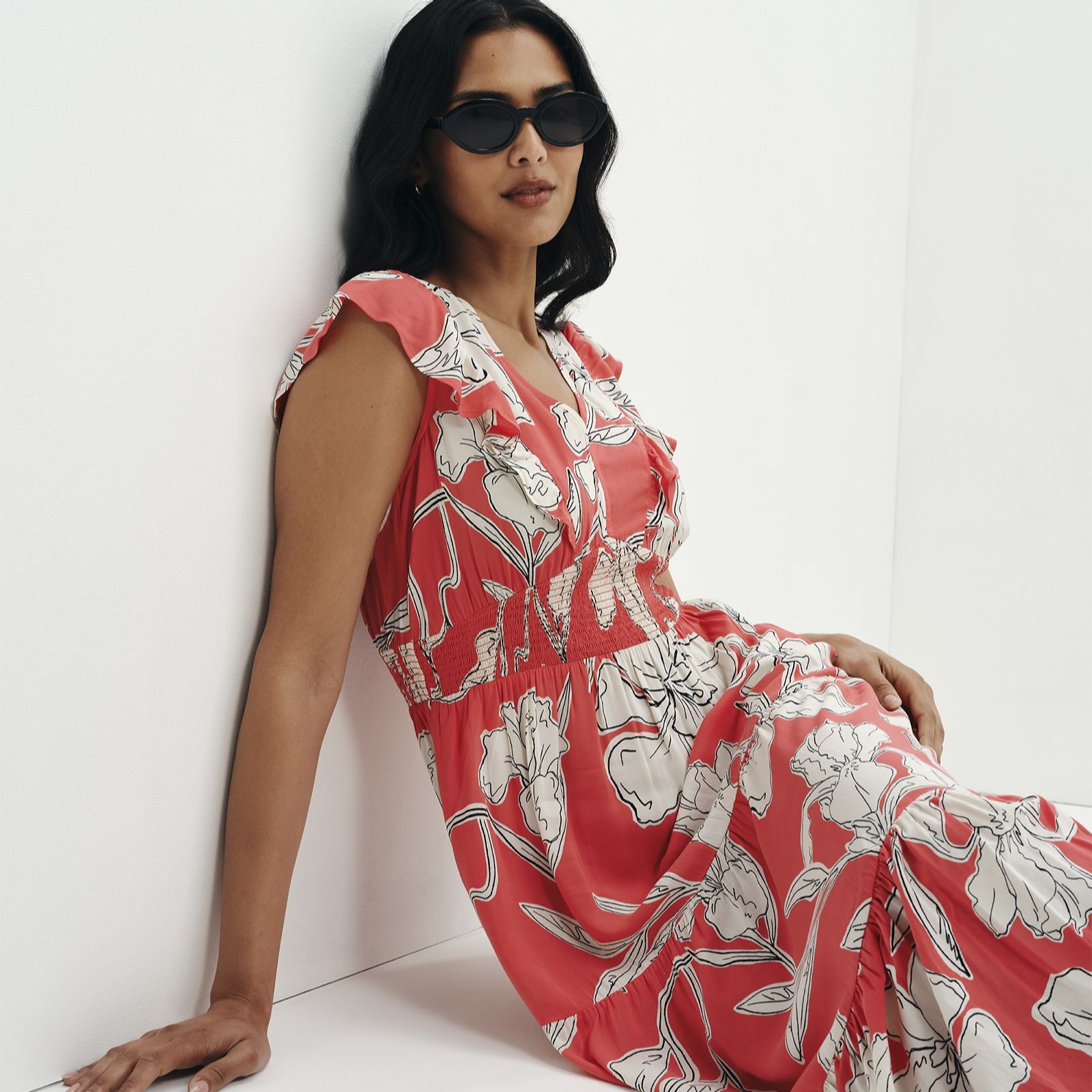 Finery London Mattie Printed Tiered Dress Standard