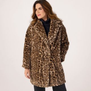 Helene Berman Animal Faux Fur Coat