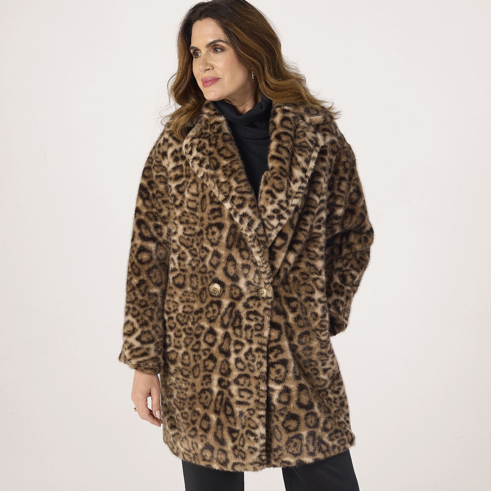 Helene Berman Animal Faux Fur Coat
