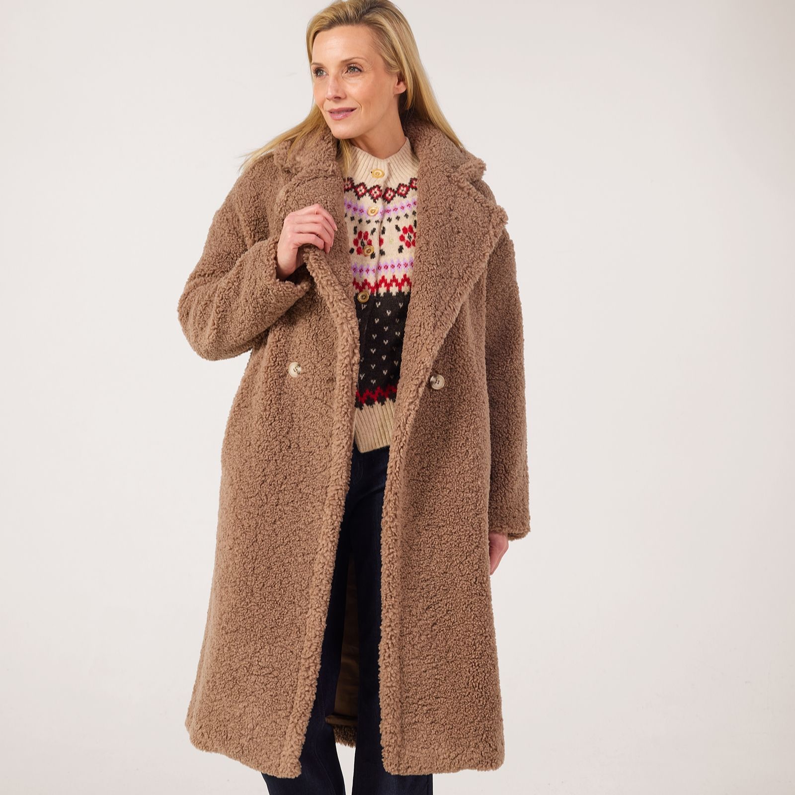 Rino & Pelle Elicia Double Breasted Teddy Coat