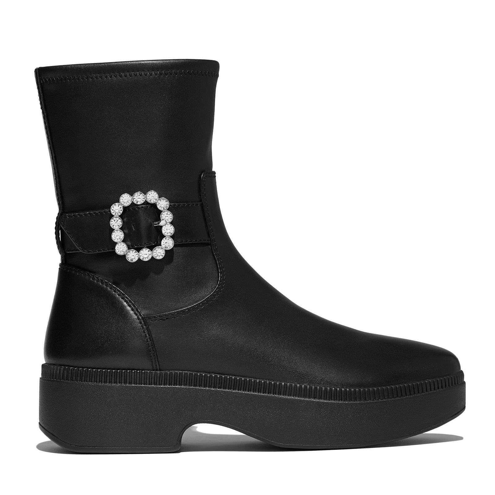 Fitflop F-Luma Crystal-Buckle Leather Short Boot
