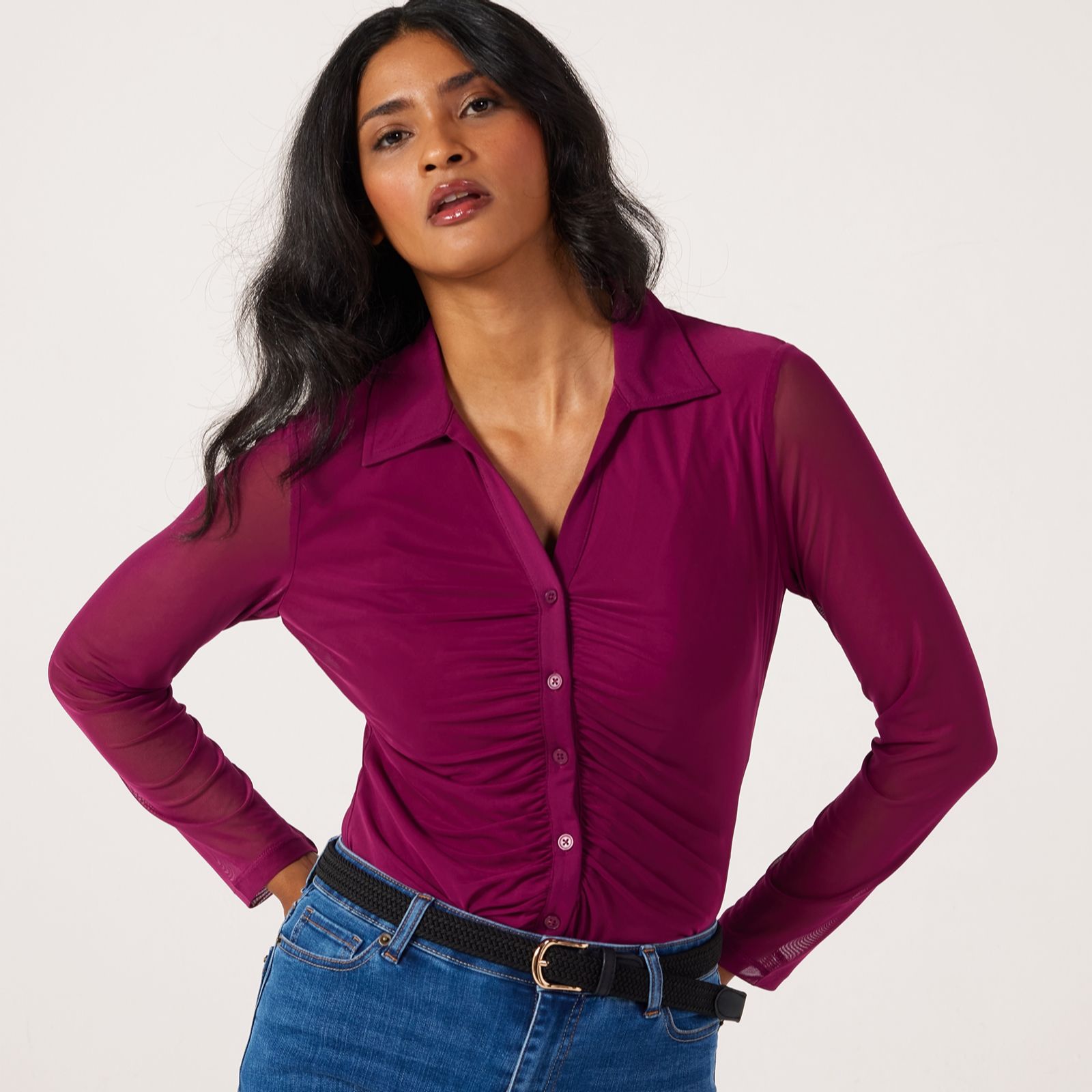 Ruth Langsford Mesh Button Front Shirt