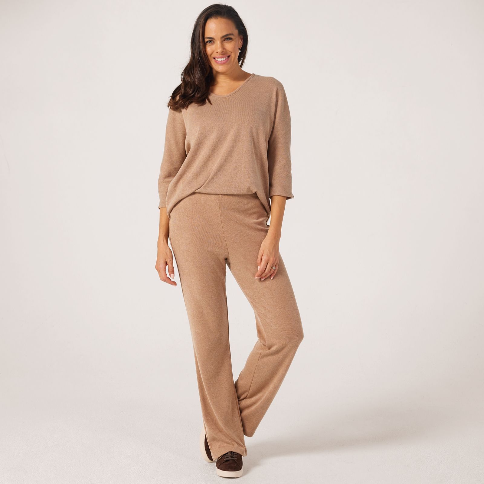 Kim & Co Divine Knit Carla Flared Petite Trousers