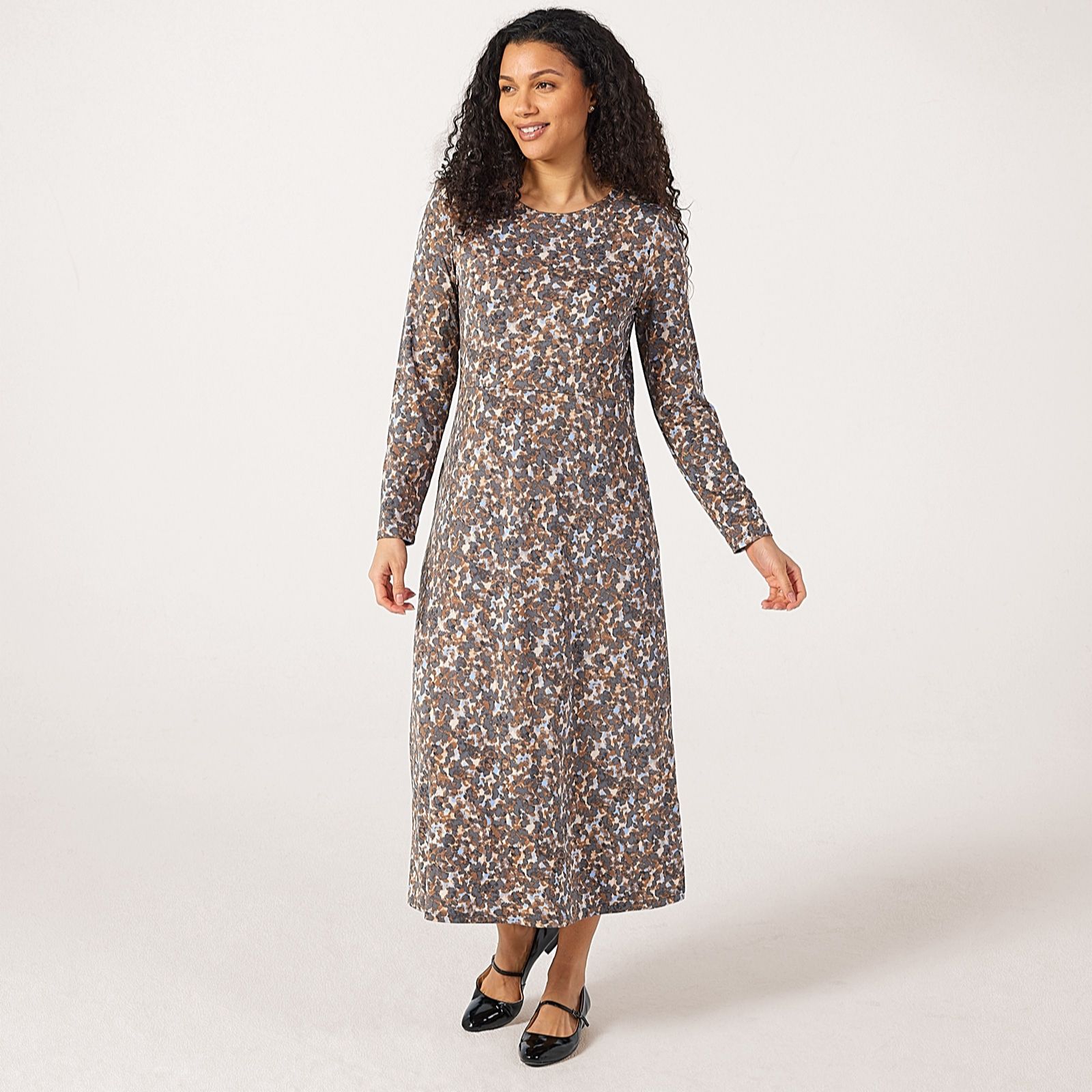 Kim & Co Brazil Jersey Midi Dress with Shoulder Pads