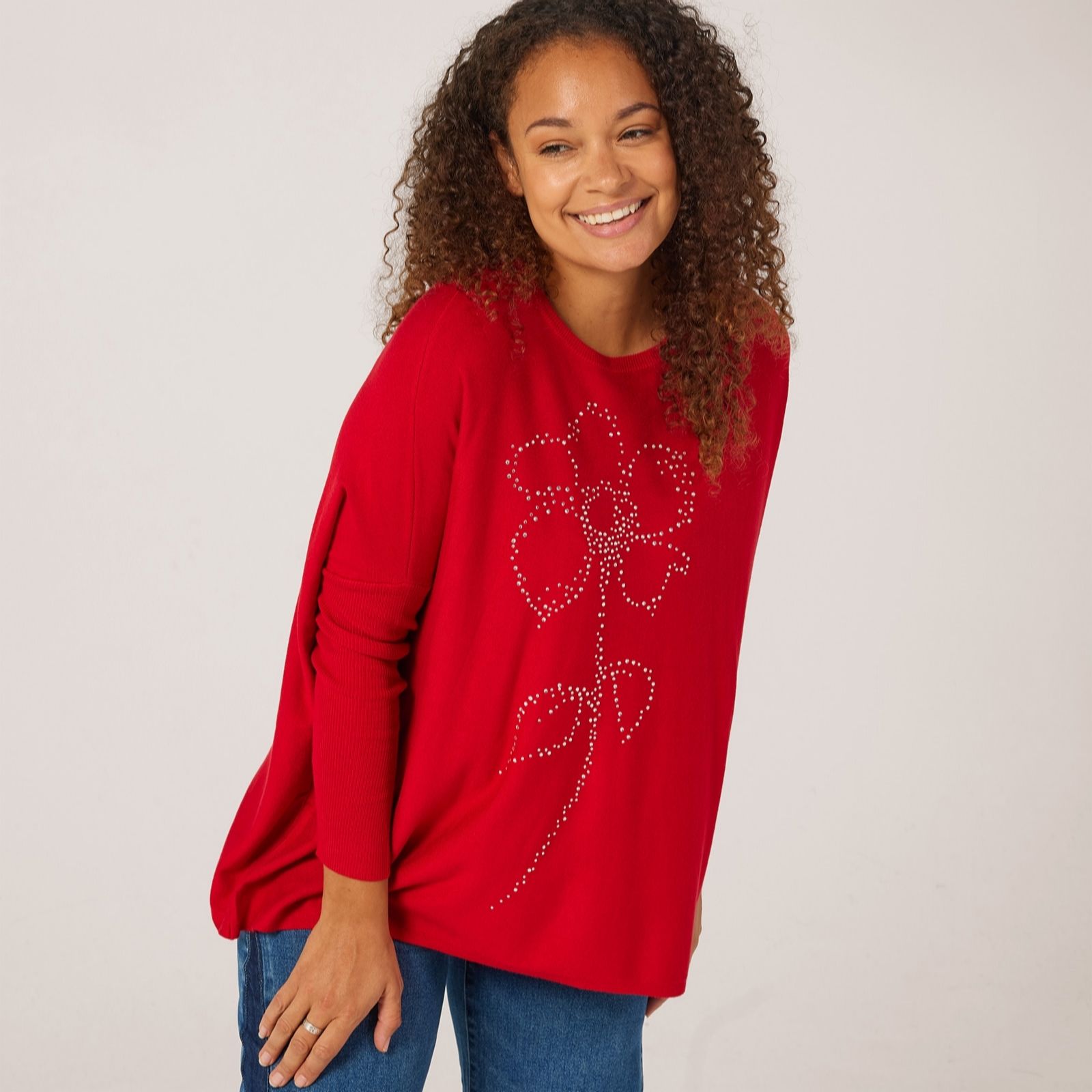 Masai Copenhagen Fanasi Crystal Flower Stretch Knit Jumper