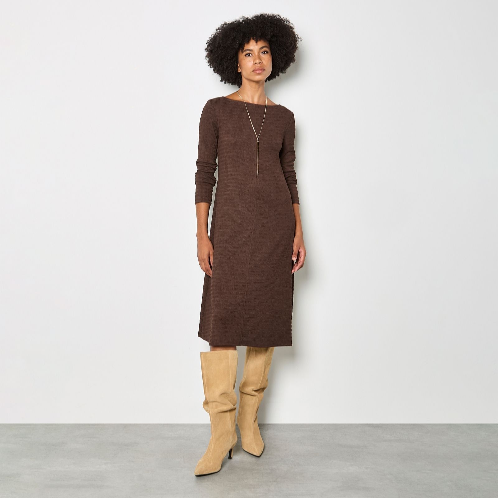 Apricot Texture Jersey A-Line
