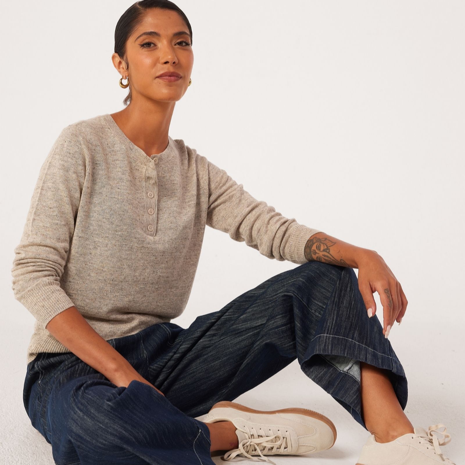 Ben de Lisi Linen Henley Jumper