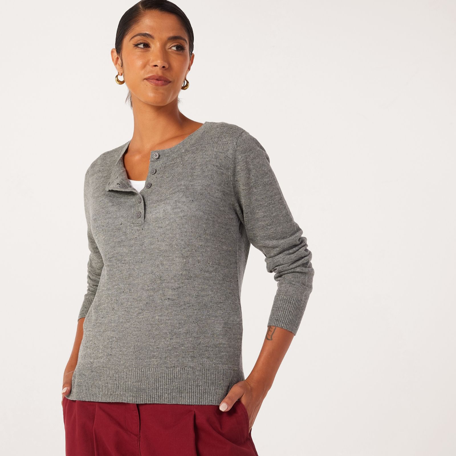 Ben de Lisi Linen Henley Jumper