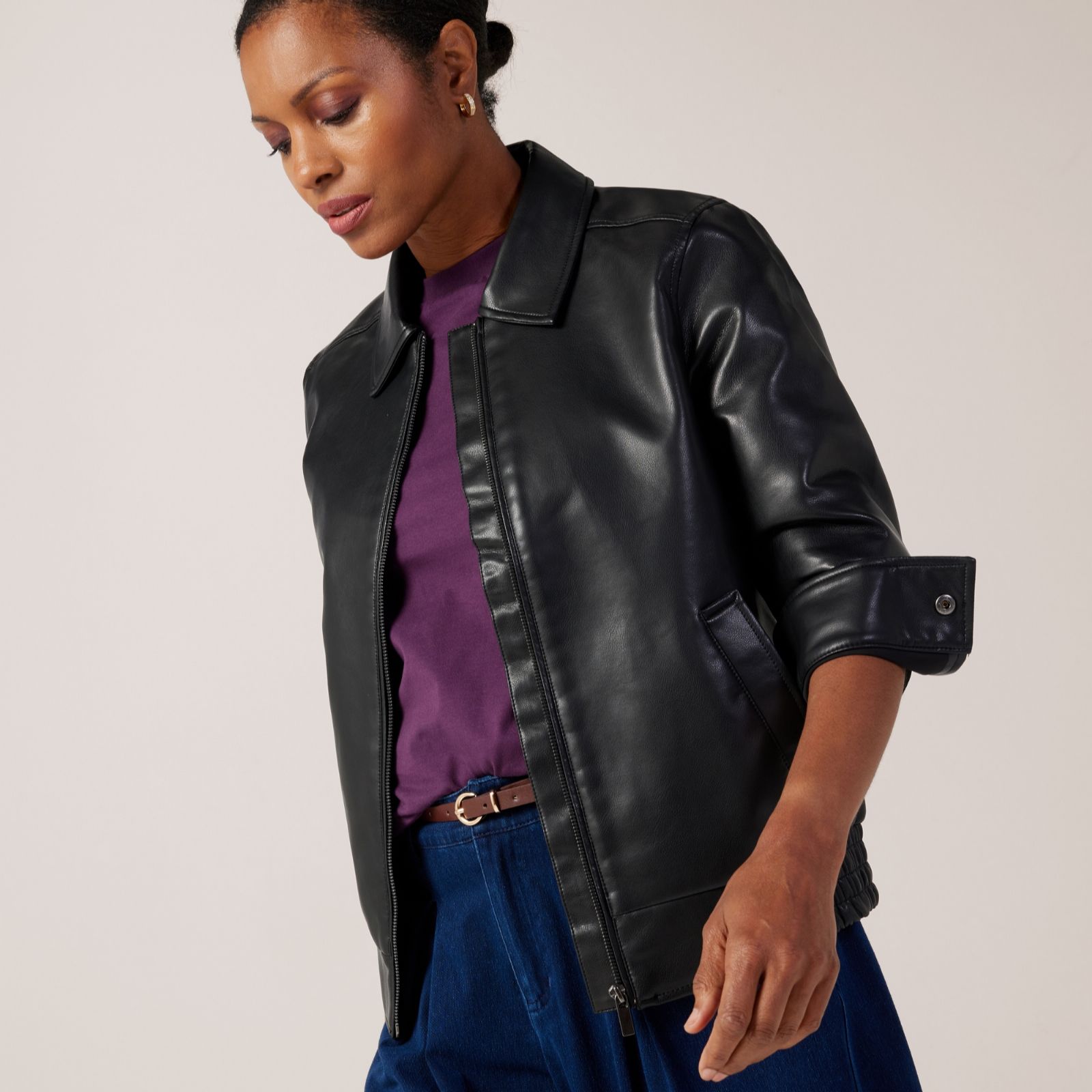Denim & Co Faux Leather Jacket
