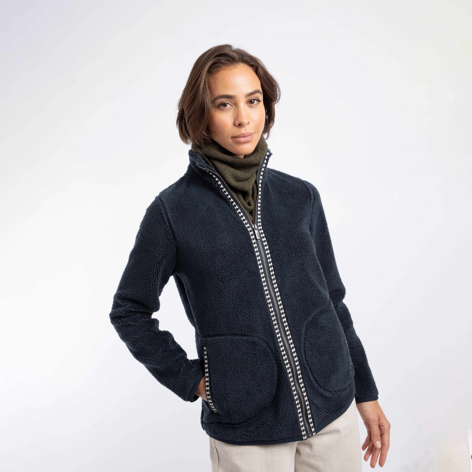 Weird Fish Lucille Lightweight Borg Full Zip Fleece
