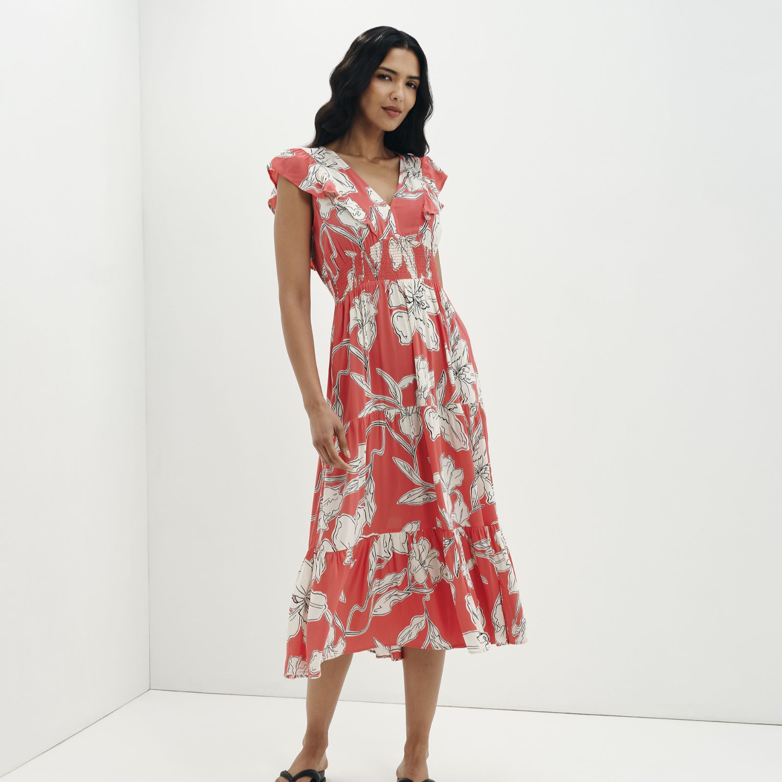 Finery London Mattie Printed Tiered Dress Petite