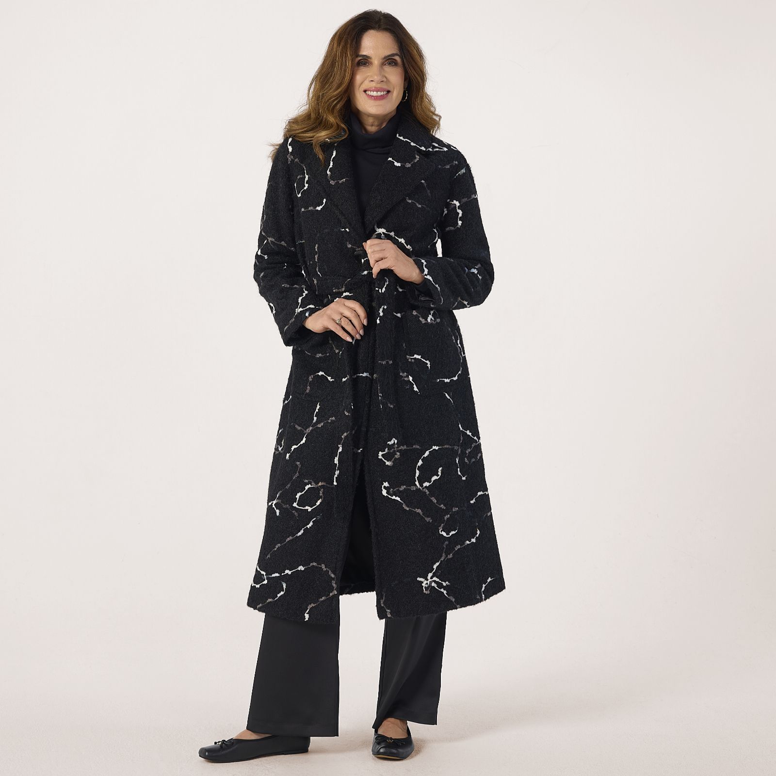 Helene Berman Cosy Marble Effect Coat