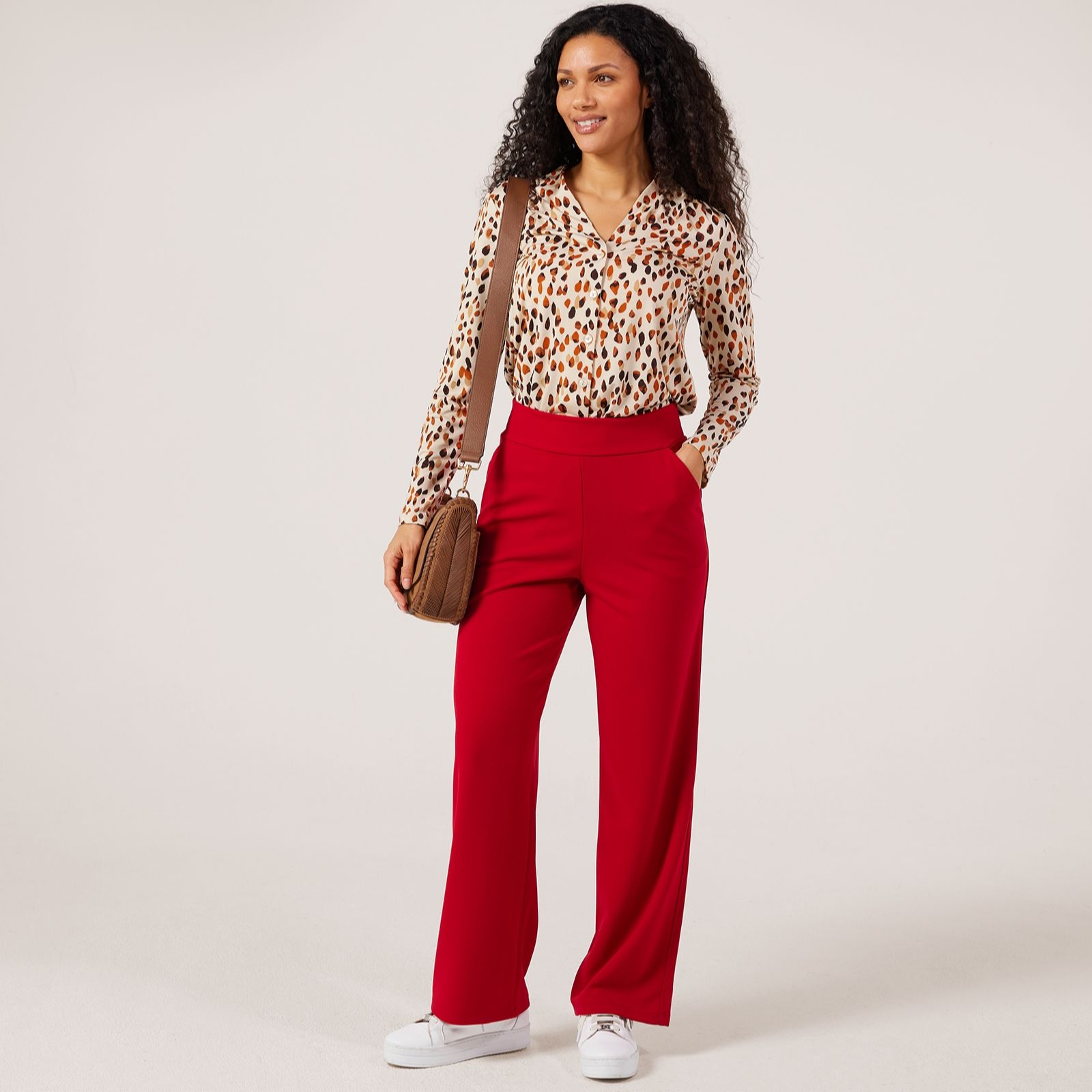 Kim & Co Ponte Crepe Wide Leg Trousers - Standard