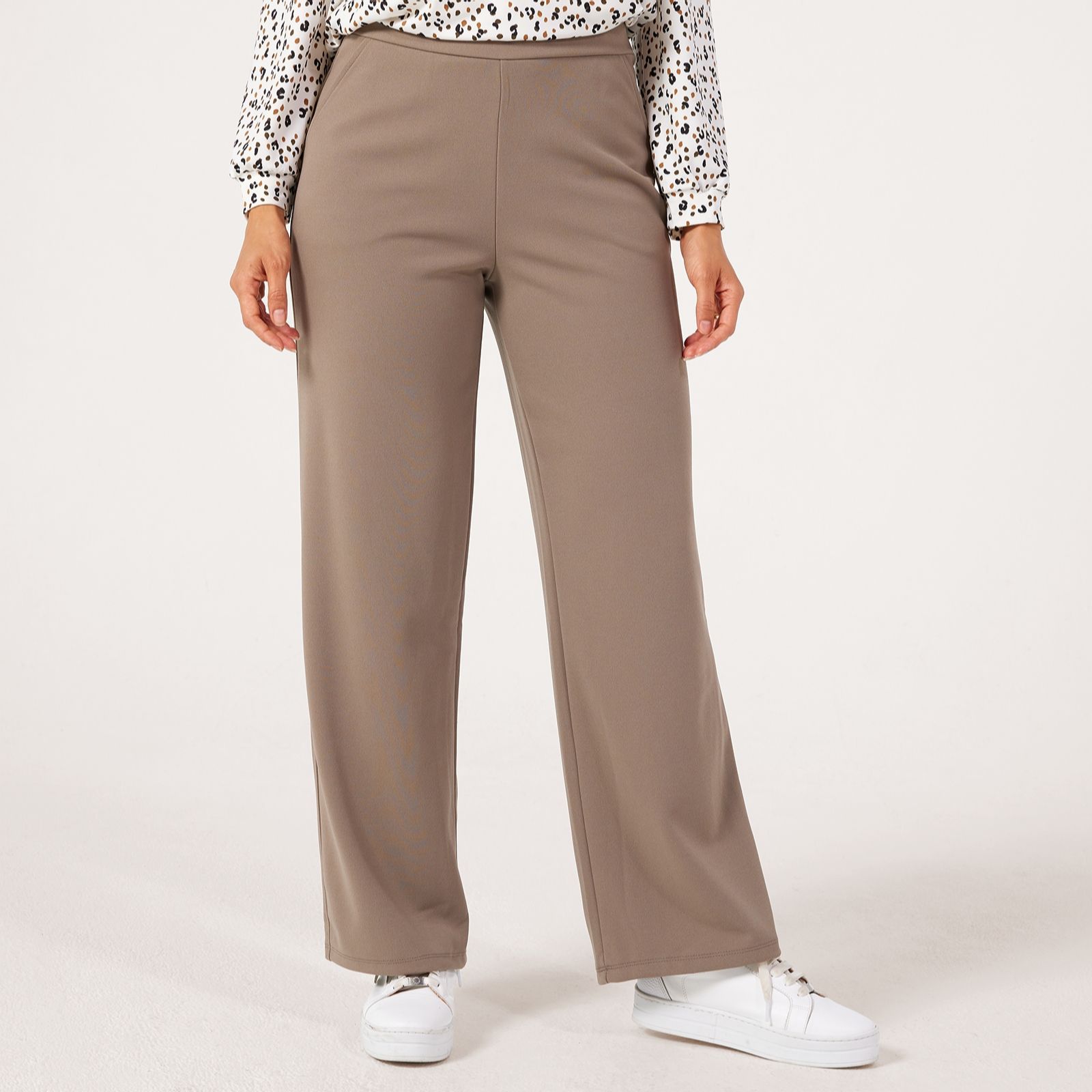 Kim & Co Ponte Crepe Wide Leg Trousers - Standard