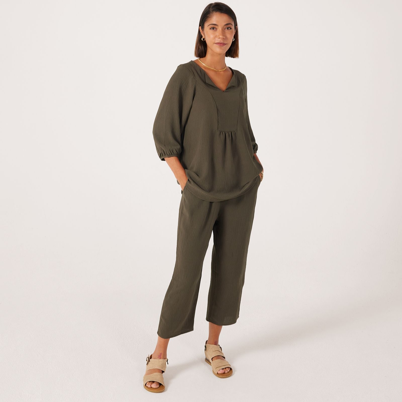 Kim & Co Crinkle Poplin Tunic