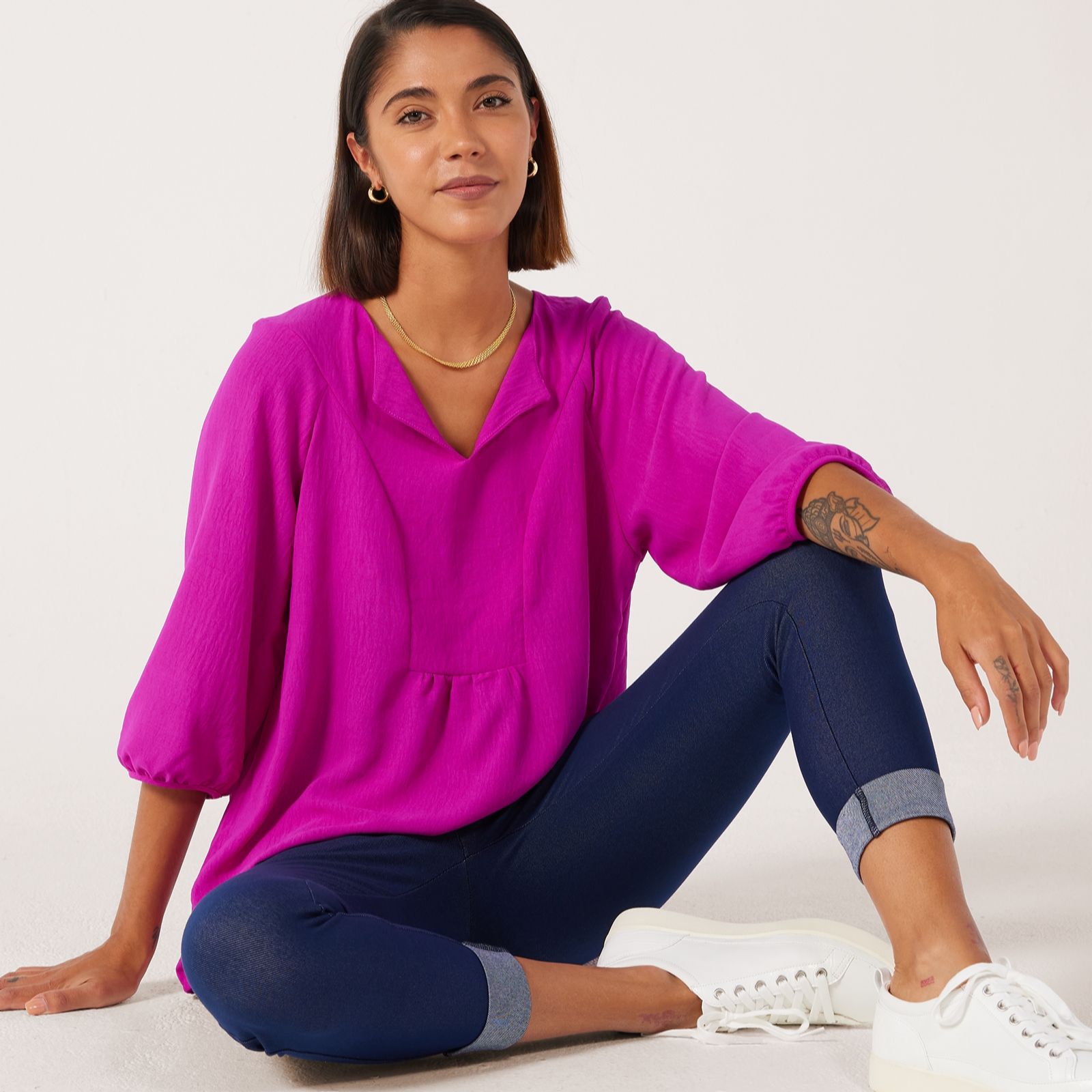 Kim & Co Crinkle Poplin Tunic