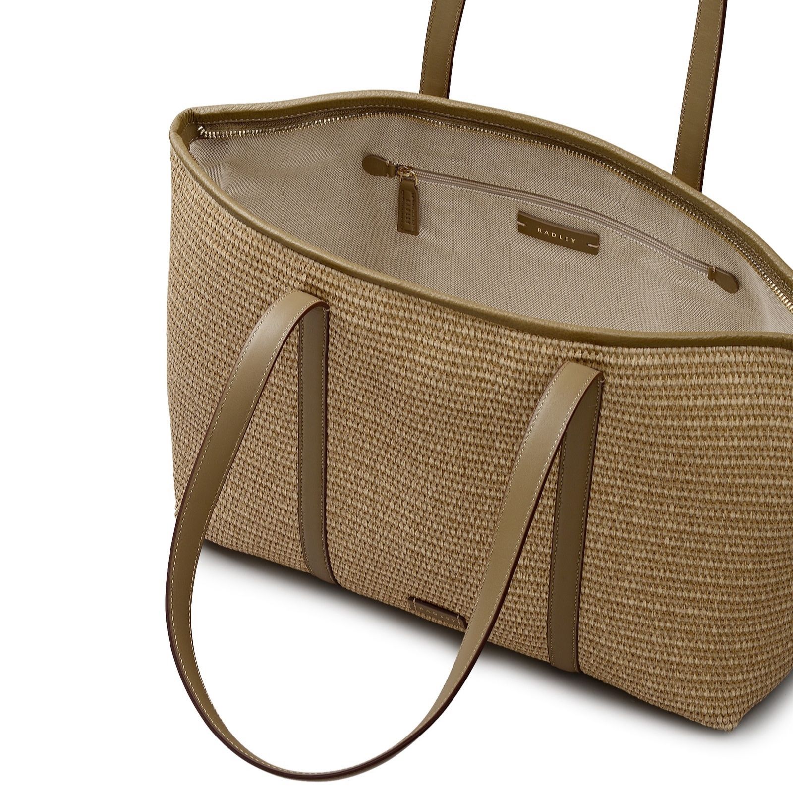 Radley Chartfield Place Raffia Large Zip-Top Tote - QVC UK
