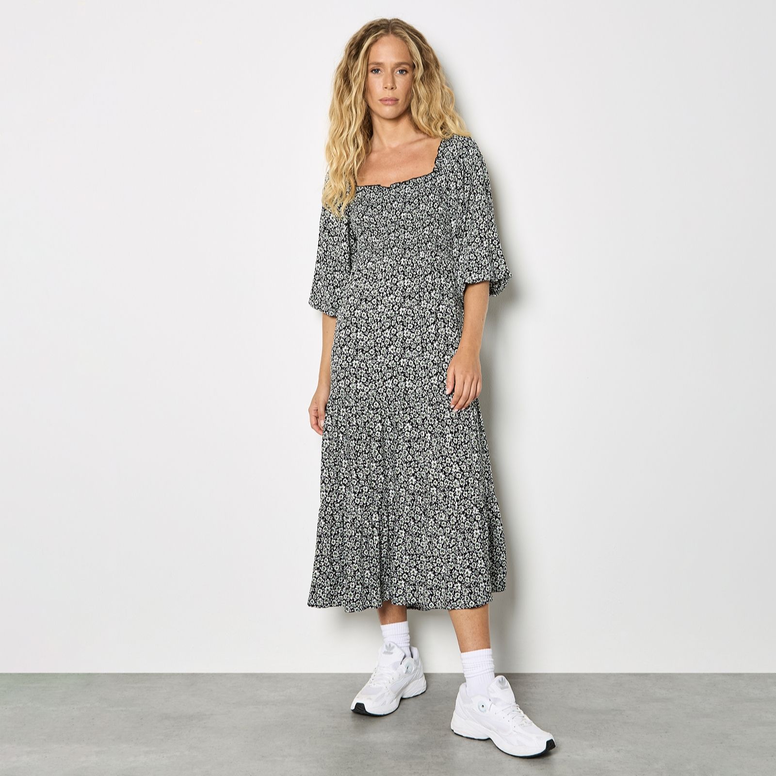 Apricot Tiered Ditsy Midaxi Dress