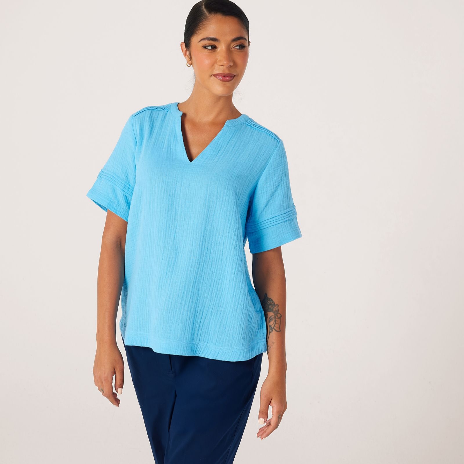 Ben De Lisi Textured V Neck Blouse