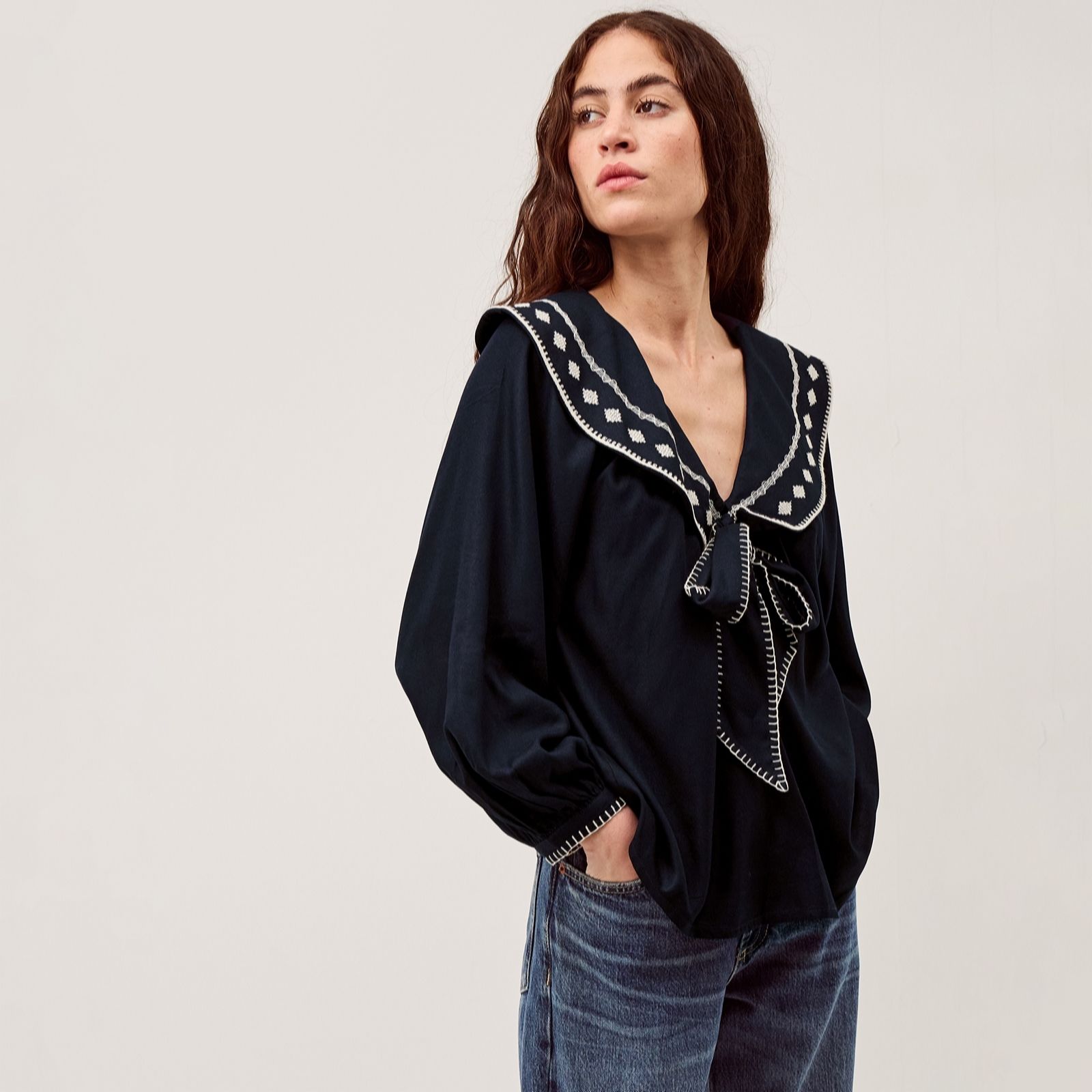 Monsoon Lola Collared Top