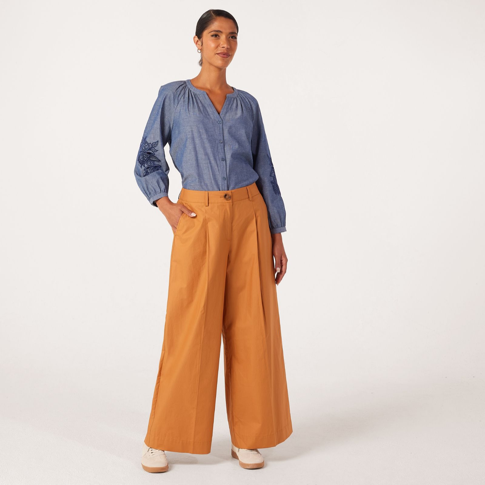 Ben de Lisi Extra Wide Coated Cotton Trouser Standard