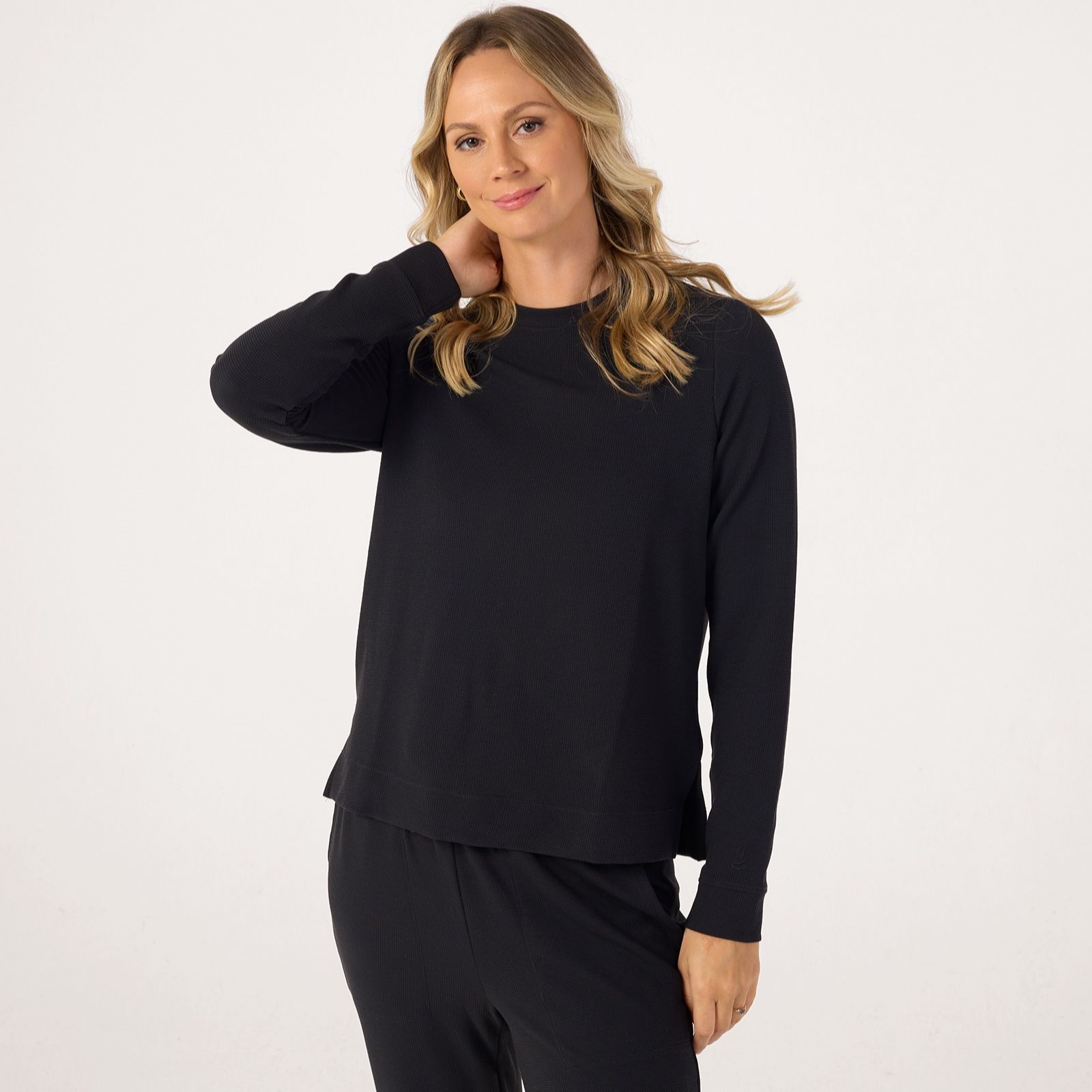 Cuddl Duds Mini Waffle Pullover Top