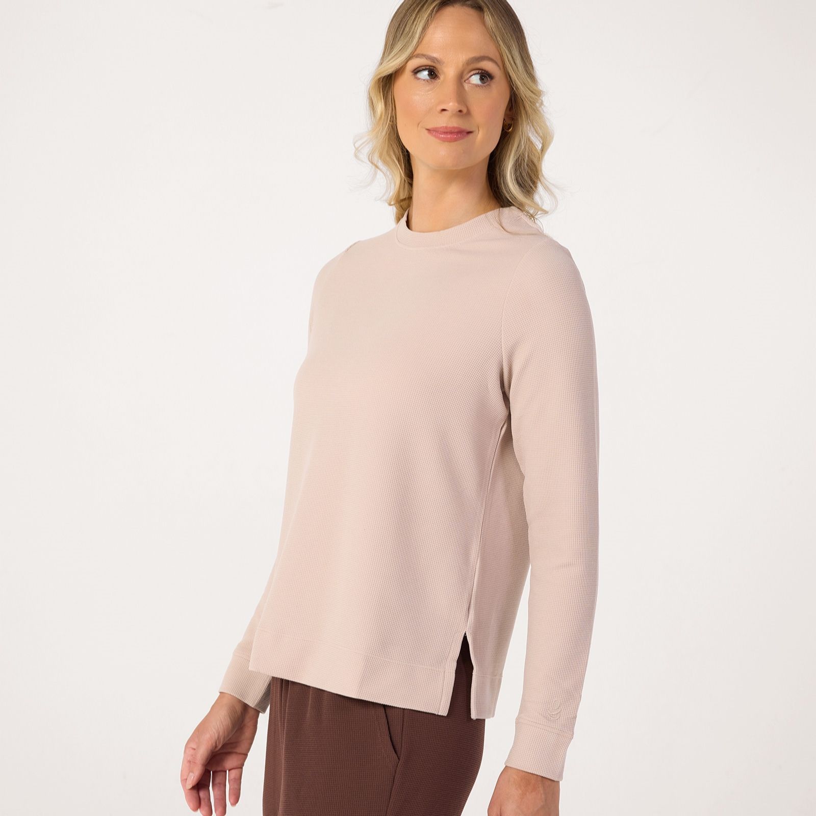 Cuddl Duds Mini Waffle Pullover Top