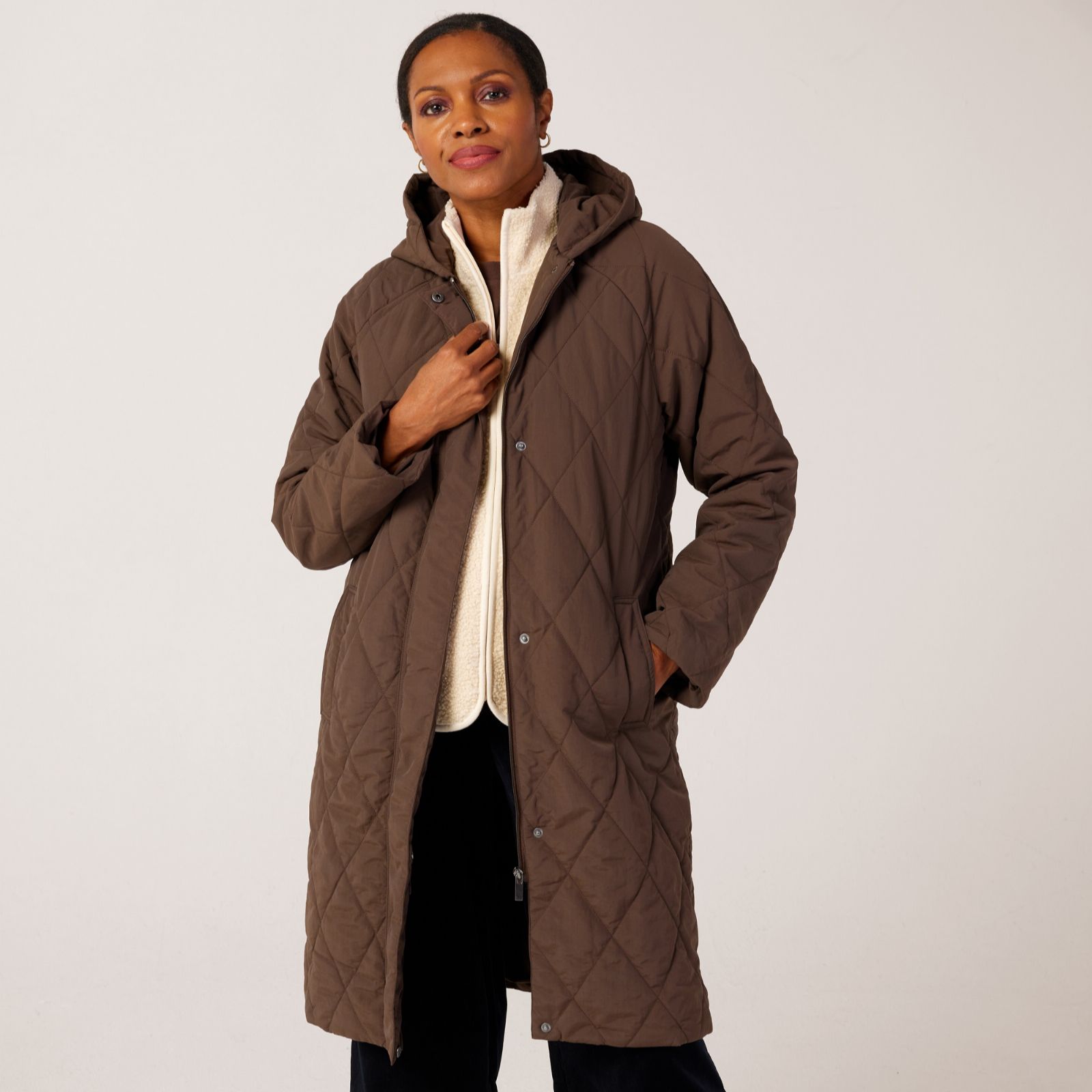 Denim & Co Longline Quilted Coat