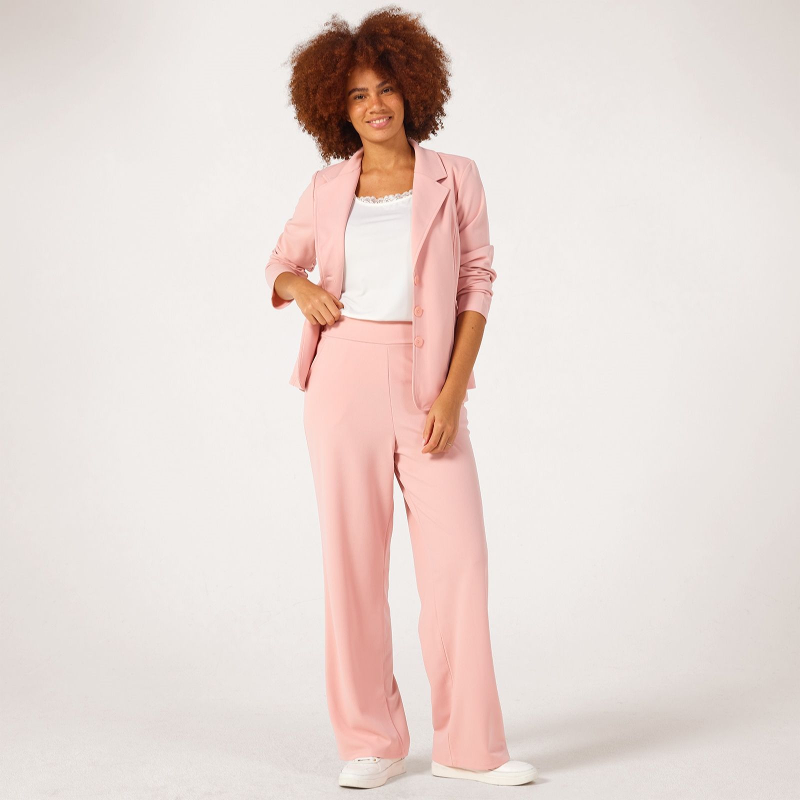 Kim & Co Ponte Crepe Wide Leg Trousers - Petite