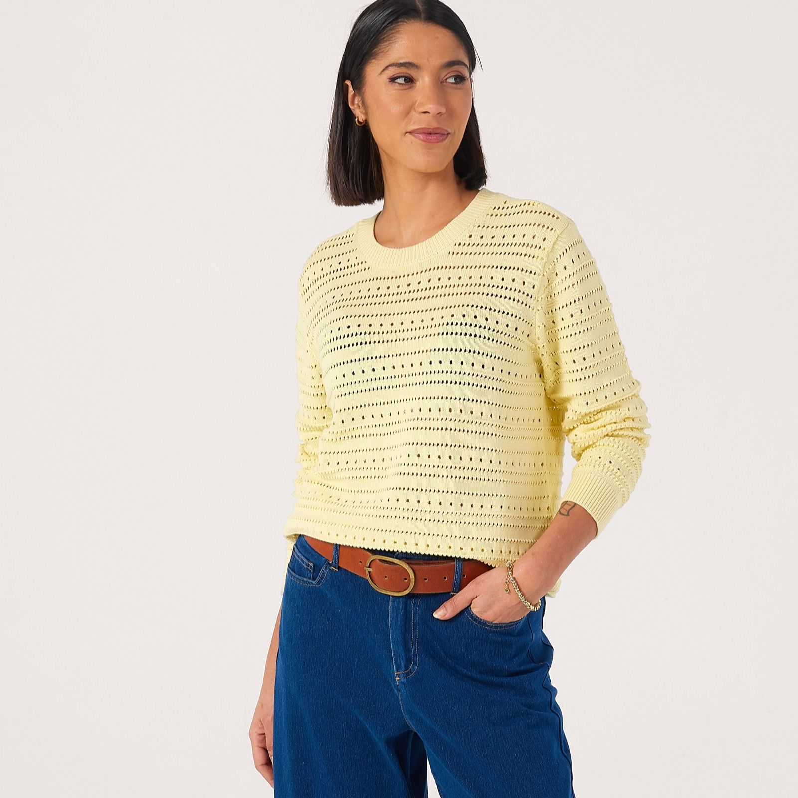Denim & Co. Pointelle Jumper