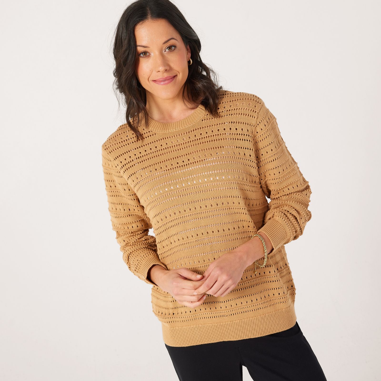 Denim & Co. Pointelle Jumper