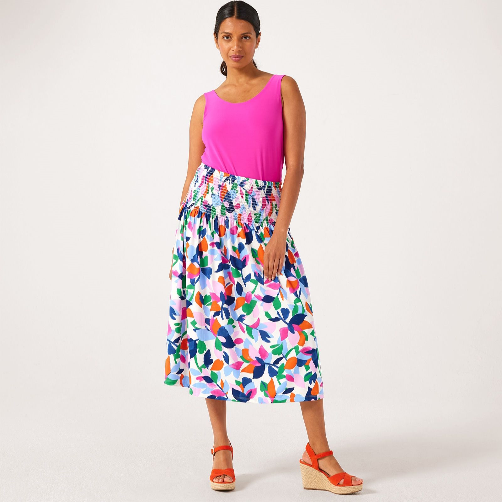 Kim & Co Printed Brazil Jersey Mid Length Convertible Skirt