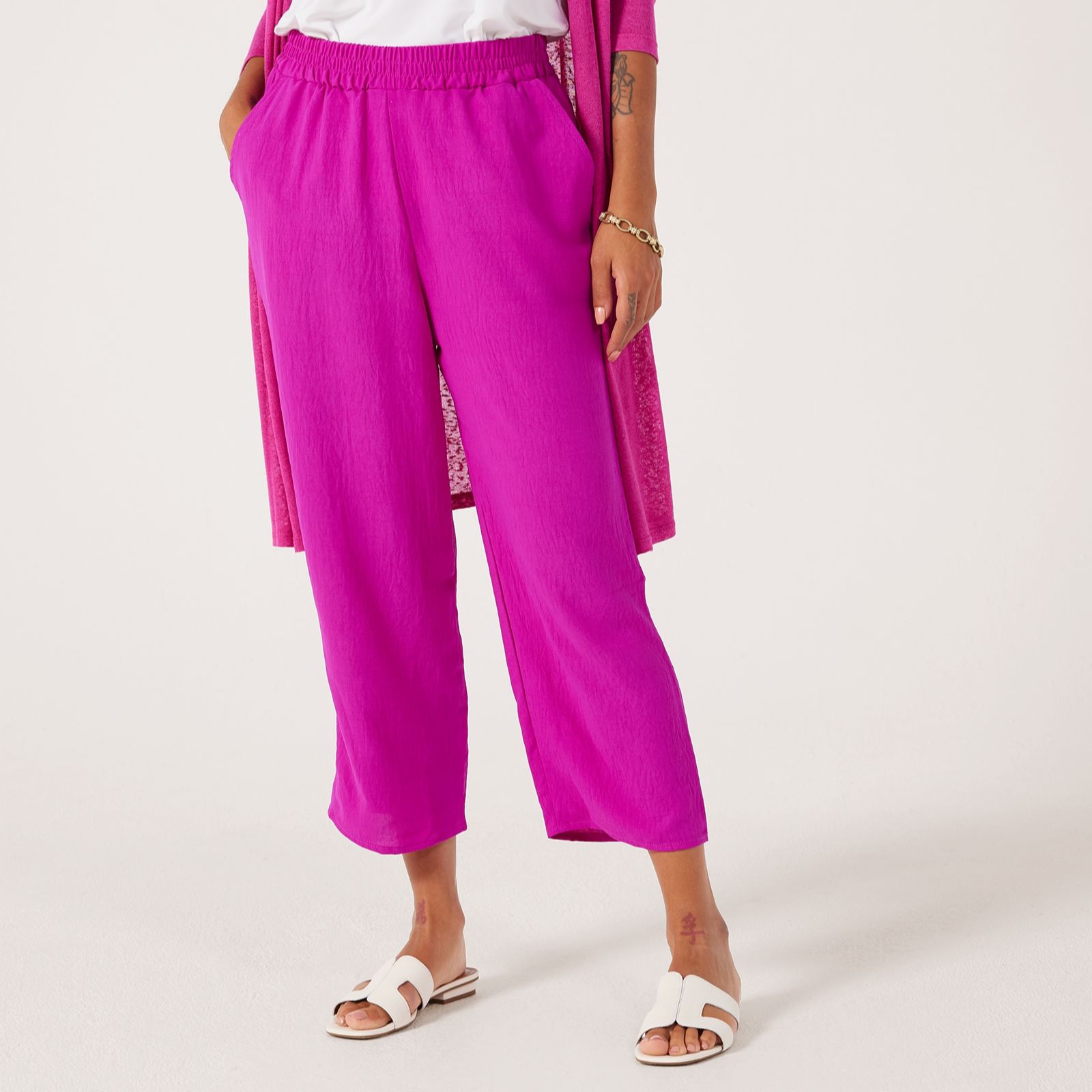Kim & Co Crinkle Poplin Ankle Length Relaxed Standard Trousers