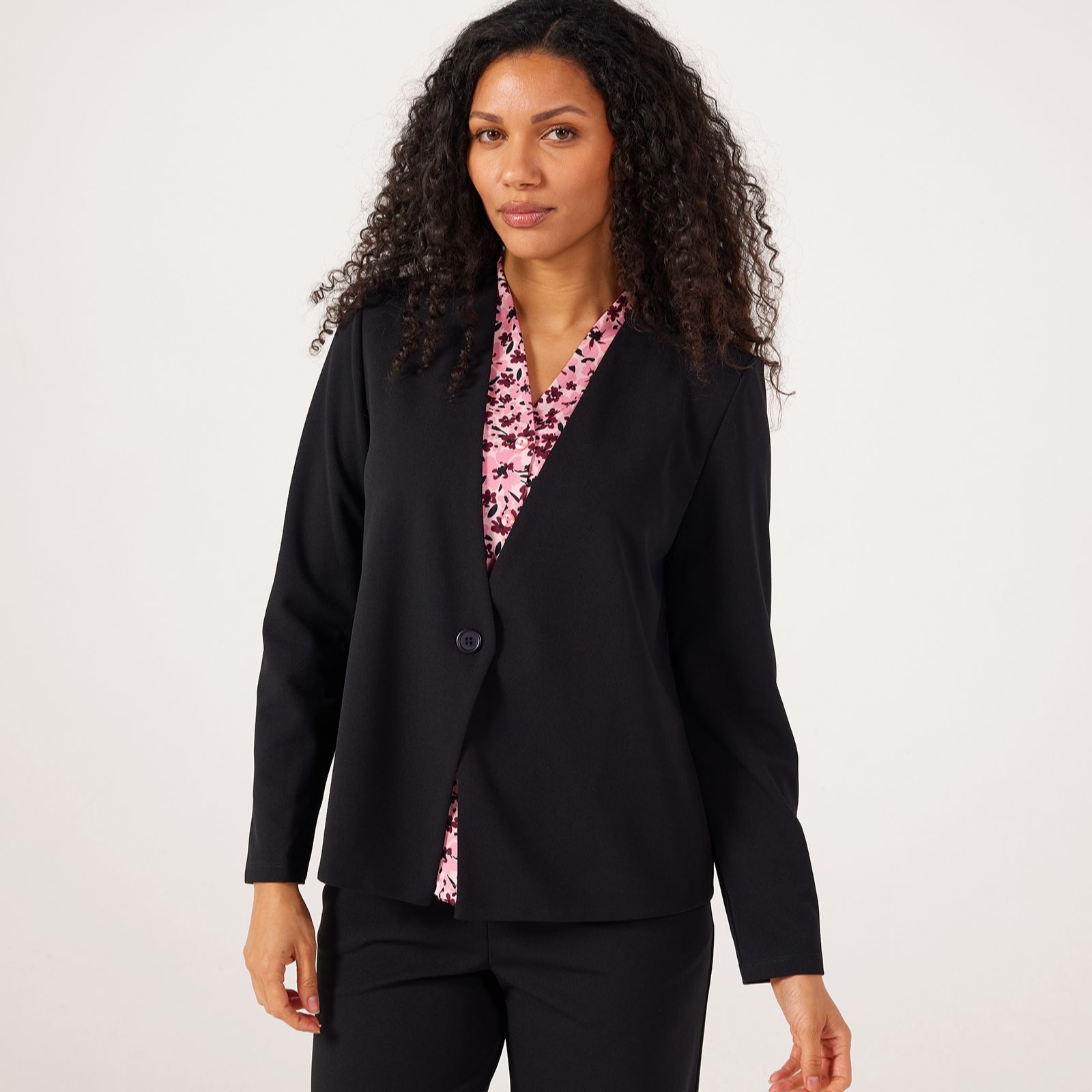Kim & Co Ponte Crepe Jacket with Button