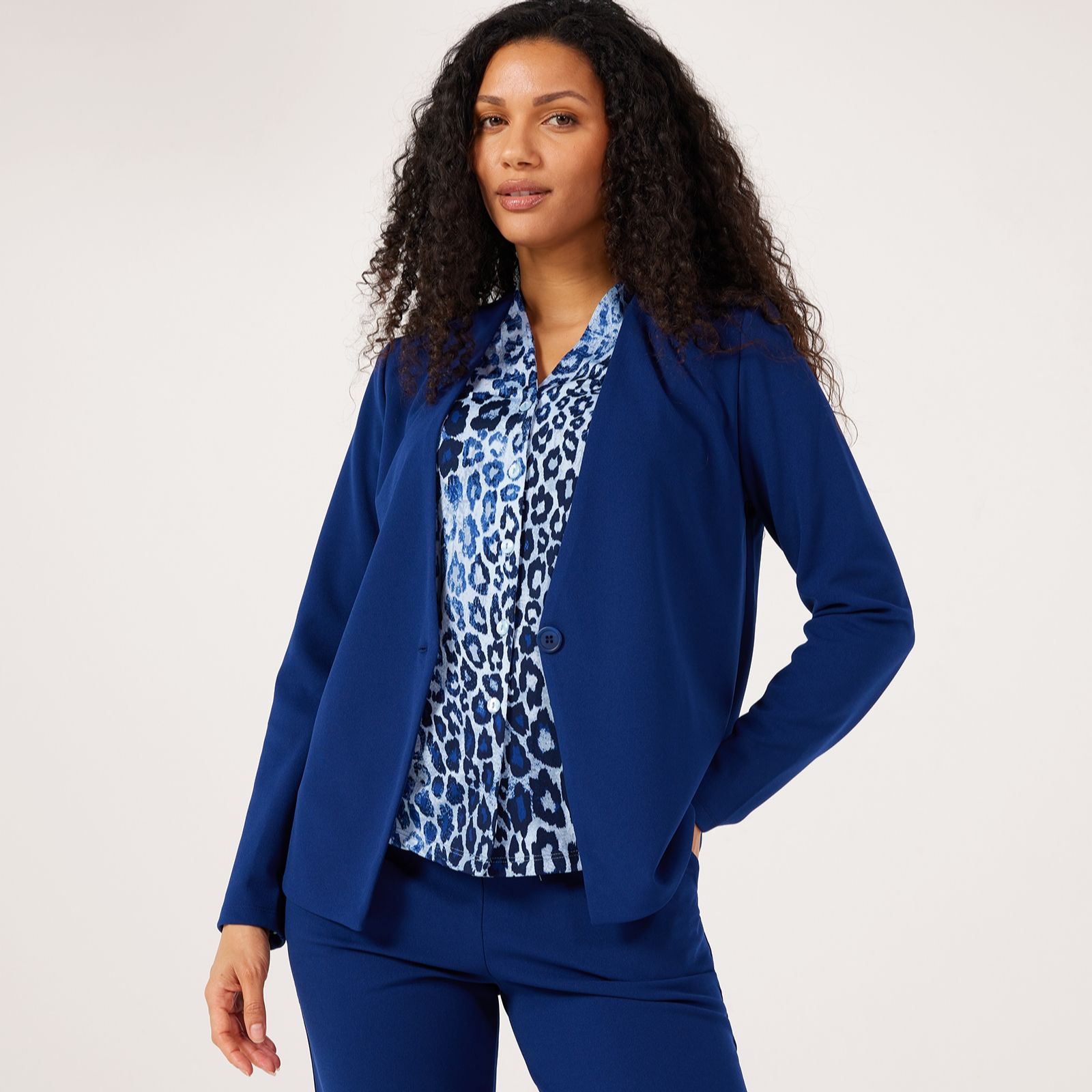 Kim & Co Ponte Crepe Jacket with Button