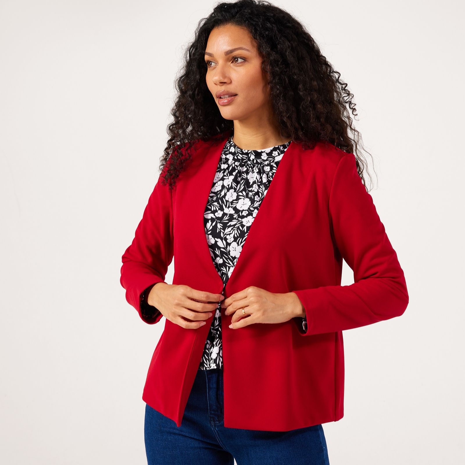 Kim & Co Ponte Crepe Jacket with Button