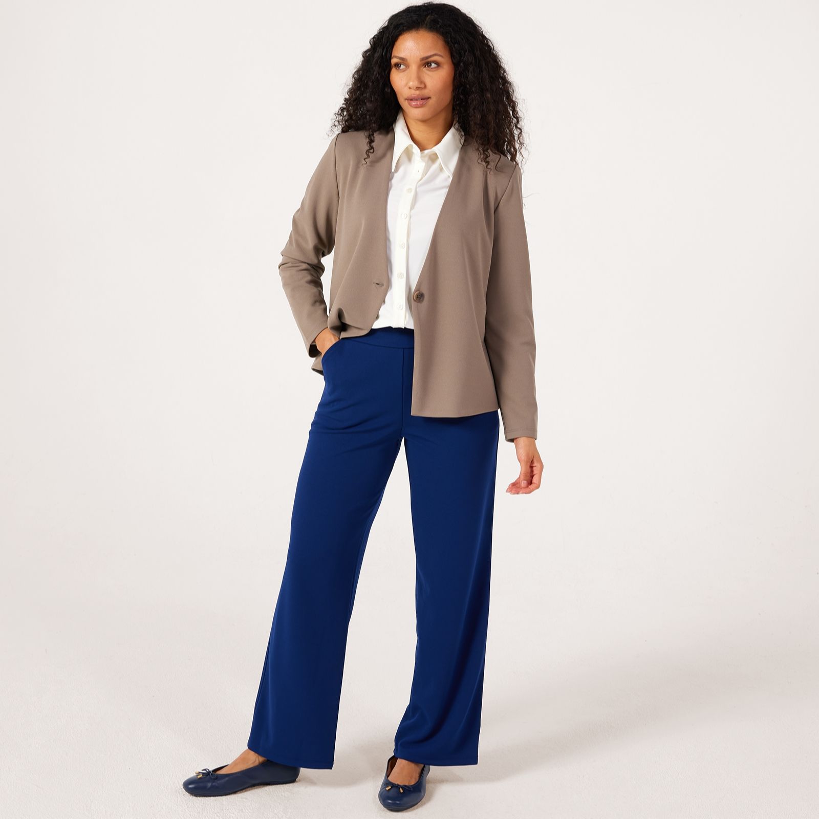 Kim & Co Ponte Crepe Jacket with Button