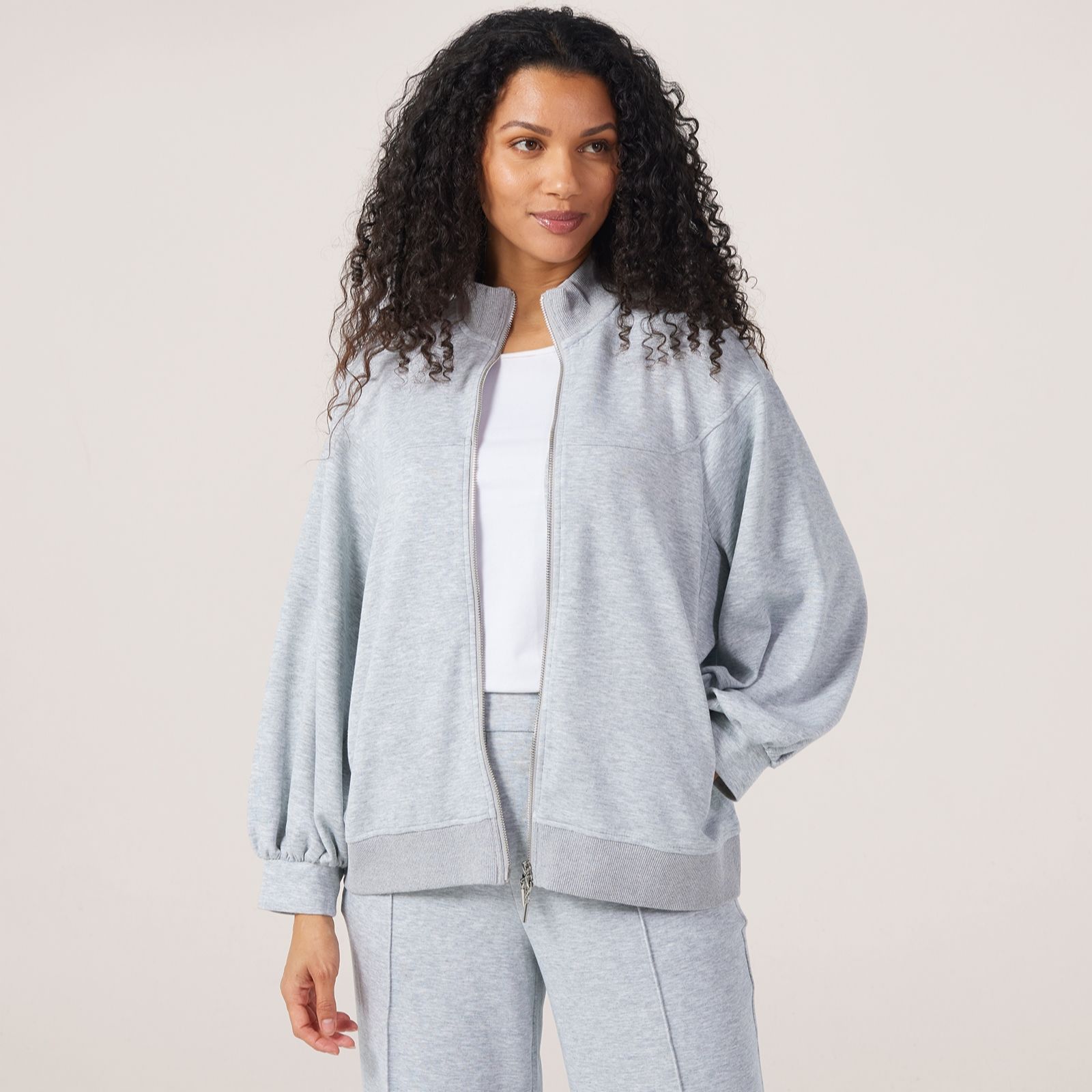 MarlaWynne Layers Cloud Knit 3/4 Balloon Sleeve Jacket