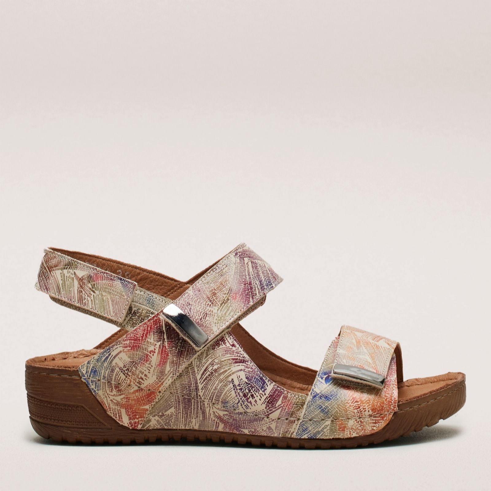 Outlet Adesso Gia Leather Metal Trim Sandal