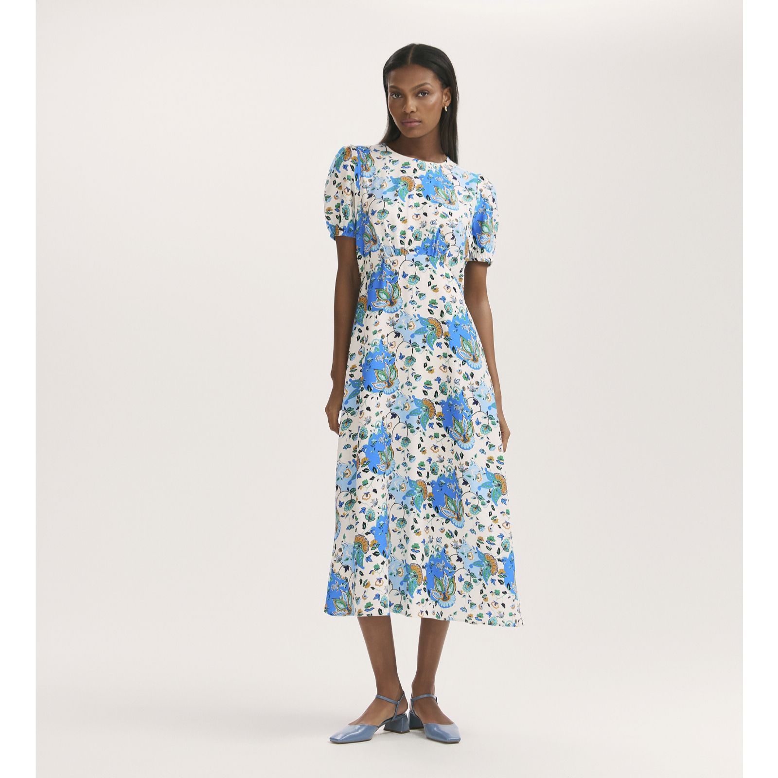 Finery London Lili Printed Short Sleeve Midi Dress