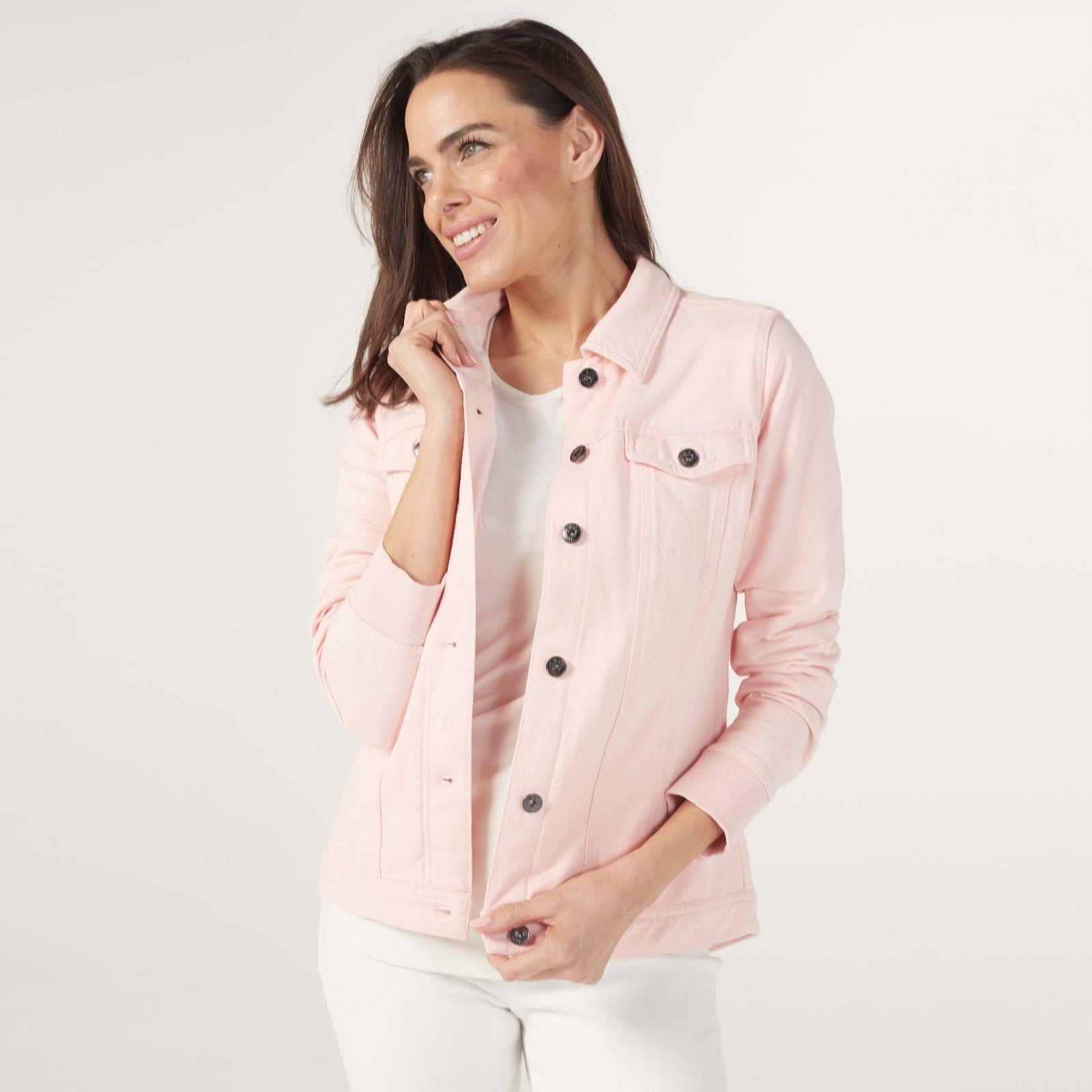 Outlet Denim & Co. Comfy Denim Style Jacket with Collar