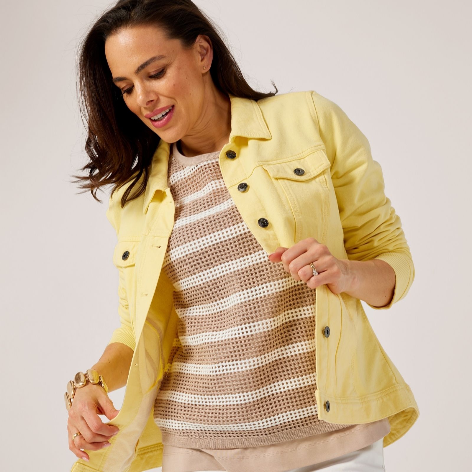 Outlet Denim & Co. Comfy Denim Style Jacket with Collar