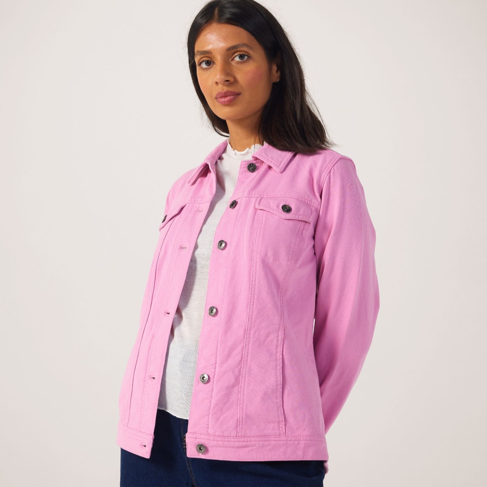 Outlet Denim & Co. Comfy Denim Style Jacket with Collar