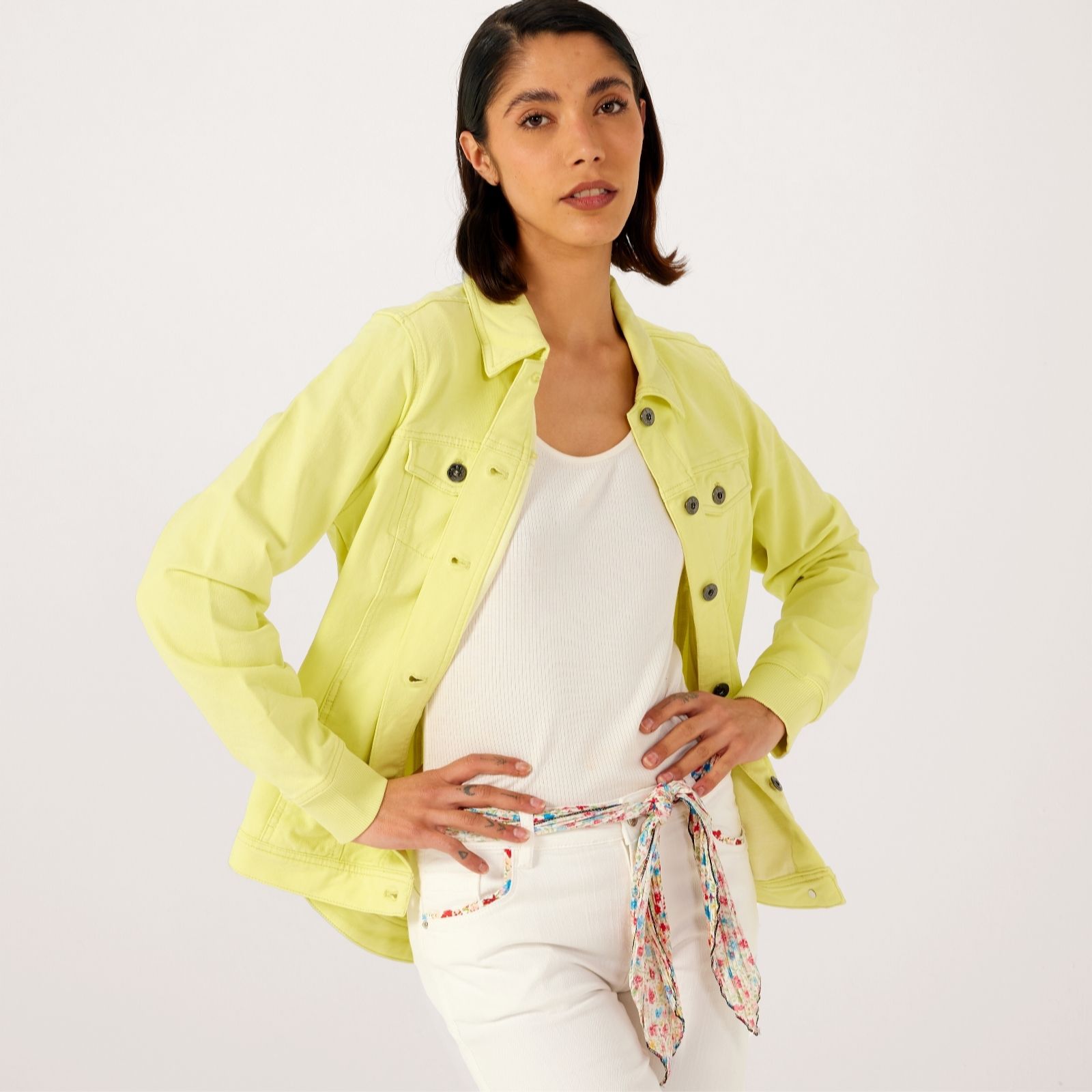 Outlet Denim & Co. Comfy Denim Style Jacket with Collar